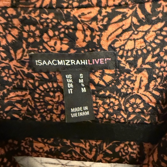 Isaac Mizrahi Live size s MOTO JACKET Quilted Floral Print Brown Black - Picture 4 of 6
